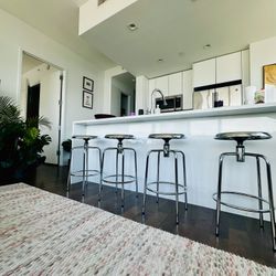 Set of 4 Ayala Silver Chrome Counter Stool