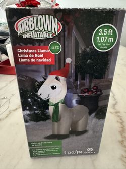 Air Blown Inflatable Christmas Llama Blowup Decoration New In Box