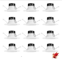 Juno 12-pack E-Series 6 in. Selectable CCT Integrated LED Retrofit White Recessed Light Trim