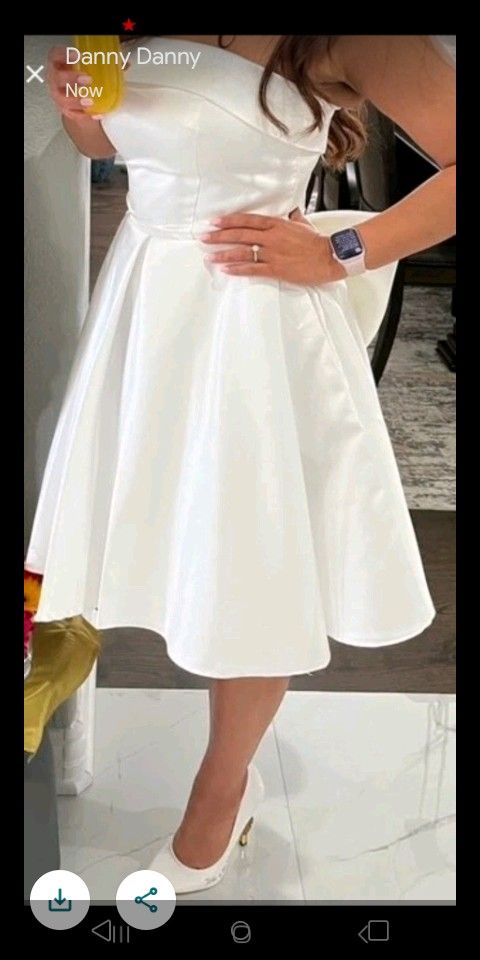 New Mini Wedding Dress Bouquet Veil And Gloves All