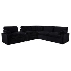 Collins Black 6-piece Modular Power Reclining Sectional