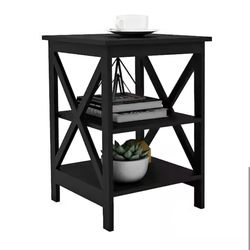 Stylish Black Wood Side Table