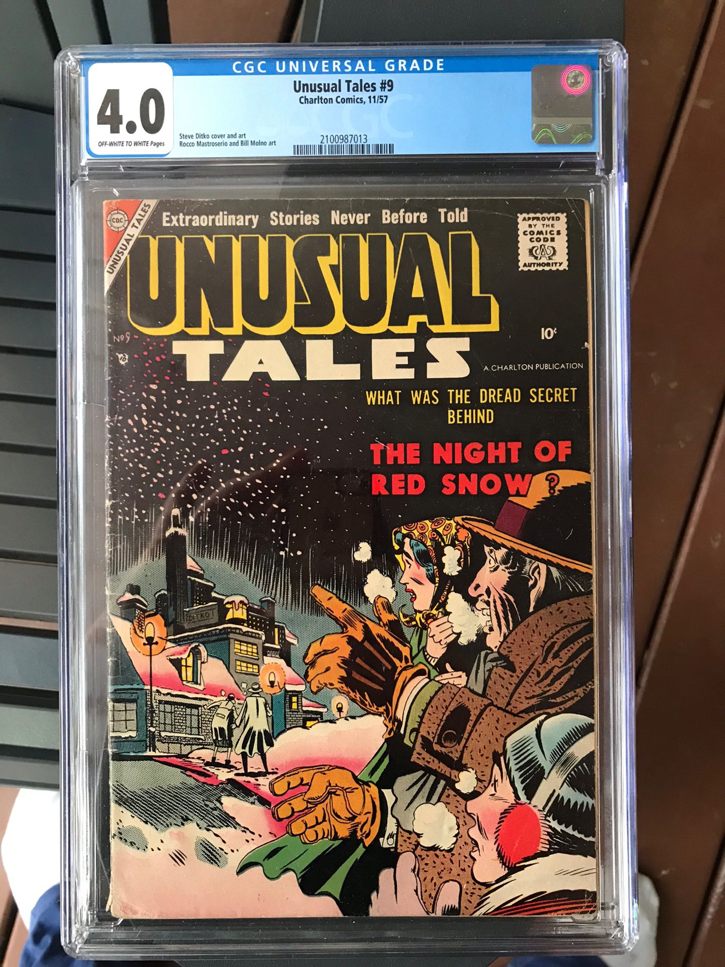 Unusual Tales #9 (1957) CGC 4.0 — O/w To White Pages; Steve Ditko Silver Age Horror