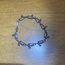 Signed My Way Sterling Silver Rabbit Bracelet 925