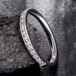 2mm Half Eternity Bands Cubic Zirconia Ring