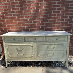 Must Sell Thomasville Allegro 7 Drawer Faux bamboo MCM Hollywood Regency Vintage Dresser 