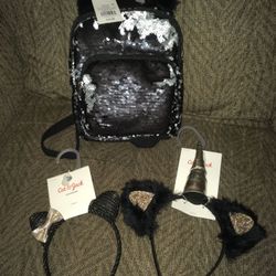 Cat & Jack Backpack and Head bands available $2