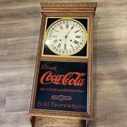 Cola Advertising Wind Up Oak Wall Clock