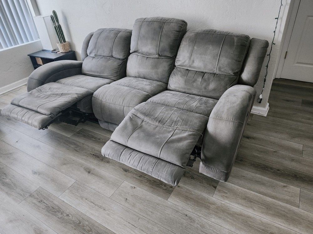 Gray Electric Reclining Sofa