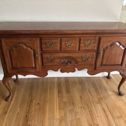 Antique, solid hardwood server