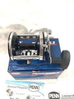 Mint condition never used old stock with original box, tool, pole clamp & manual. Penn jigmaster 500L ocean fishing reel.