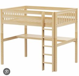 Twin Loft Bed with Corner Desk Underneath