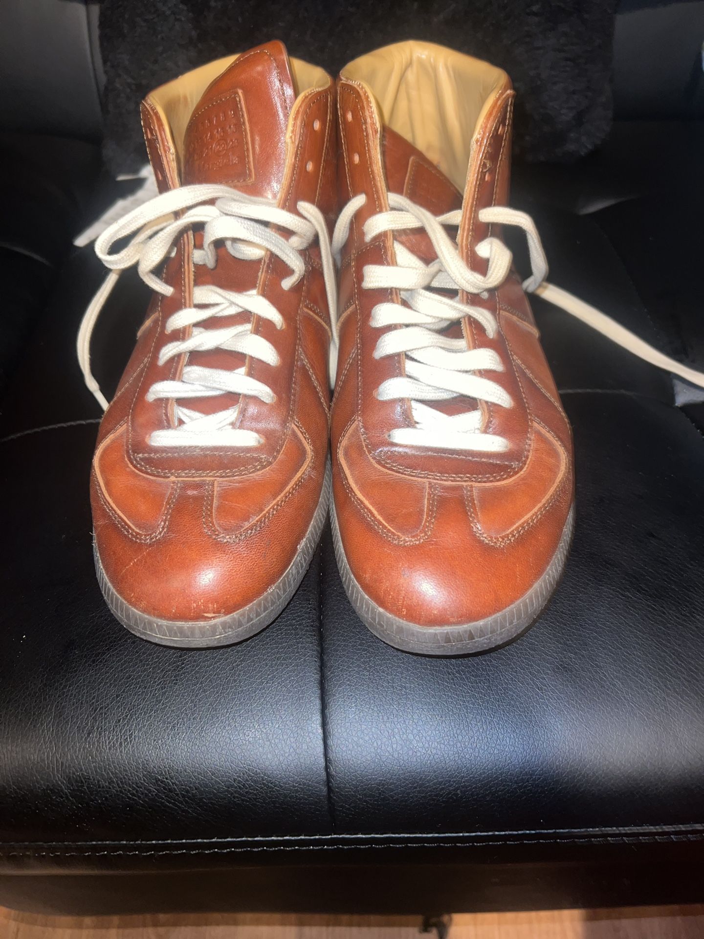 Maison Margiela Men’s Mid- Top Leather Sneakers