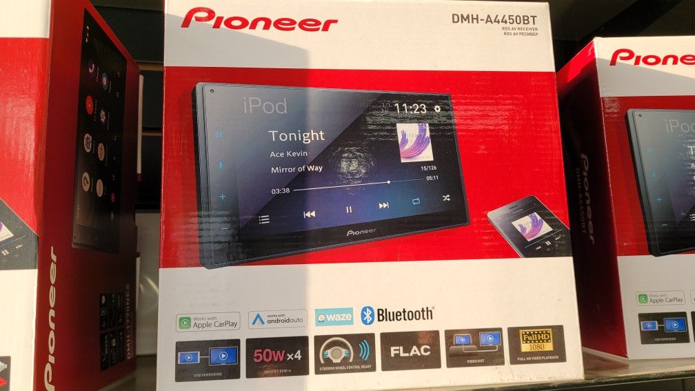 Pioneer DMH-A4450BT 6.8″ Capacitive Touch-Screen Multimedia Receiver with Apple CarPlay, Android Auto & Bluetooth