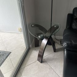 2 Glass Top End Tables 