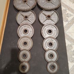 245lb Used Olympic Weight Plate Set 