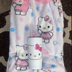 Hello Kitty Spring Time Throw And Tumbler Set