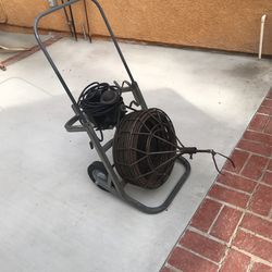 Drain Snake Cable 1/2”x75’foots Forward Reverse Foot Pedal Good Conditions $375