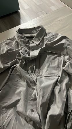 Light Gray Button-Up Outdoor Shirt