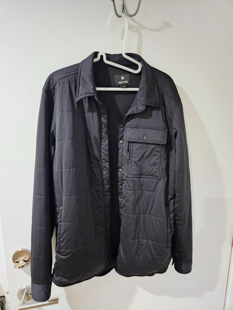 Snow Peak Flexible Insulated Long Sleeve Shirt / Jacket, Black / Solid Color
