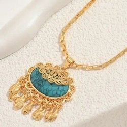 TURQUOISE NECKLACE $20 EACH 🌲 ( 18K GOLD PLATED & 2 STYLE IS AVAILABLE )