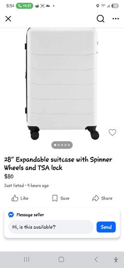 28" Expandable Suitcase w/spinner wheels and TSA lock