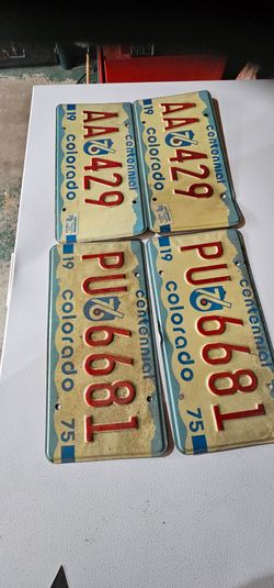 Vintage / antique 4 matching pair Colorado Centennial 1976 license plates