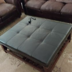 Leather Ottoman 