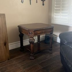 Corner Table, Coffee Table, Lamp, Table, Brown