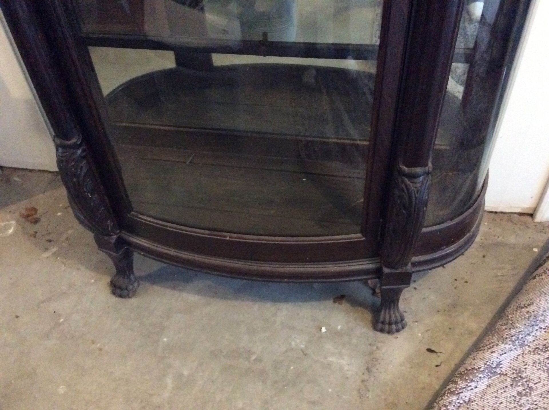 Antique China cabinet curved glass