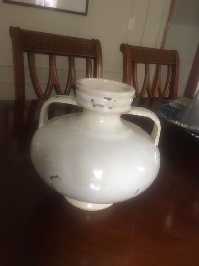 Distressed Style Vase With Flowers