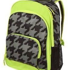 NWT Gymboree Gray Herringbone & Lime Backpack 