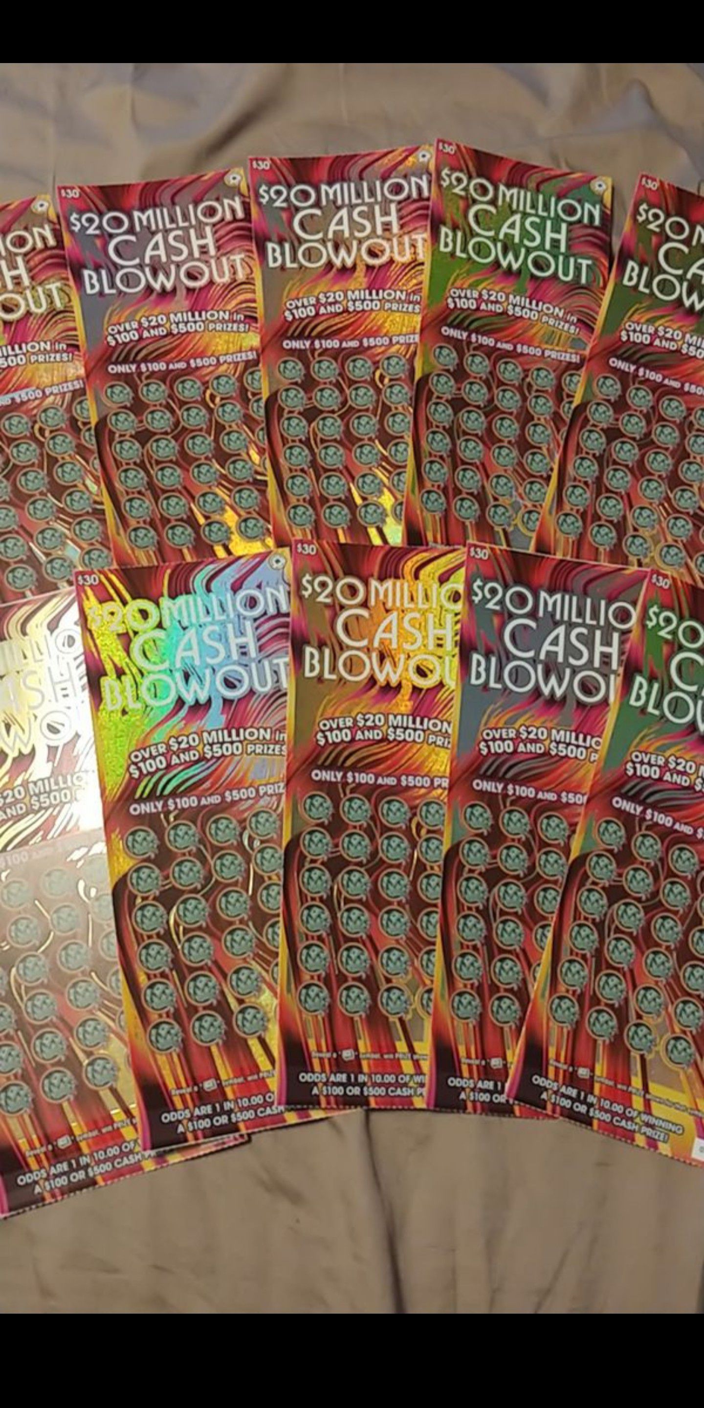 X10 $30 WA Lottery Scratch Tickets - UNSCRATCHED - $20 million Cash Blowout