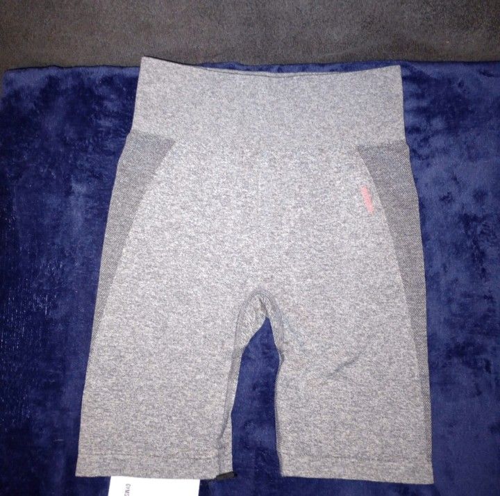 NWT GYM SHARK Flex Cycling Shorts Marl/Ruby Pink Size Large