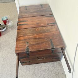 Antigua Vintage Wooden Treasure Chest, Made With Pure Wood In India 