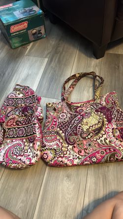 Vera Bradley lot- set of 3- very berry paisley, tote and two mini bags