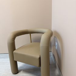 Faux leather modern accent chair