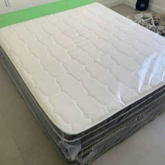 New Offer Queen Size Mattress Pillow Top 12 Inches + Gift Box Spring