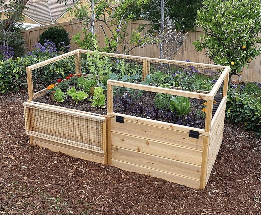 Jumbl Raised Garden Bed, 72 x 39 x 33.5 in, Elevated Canadian Cedar Wood Herb Garden Planter