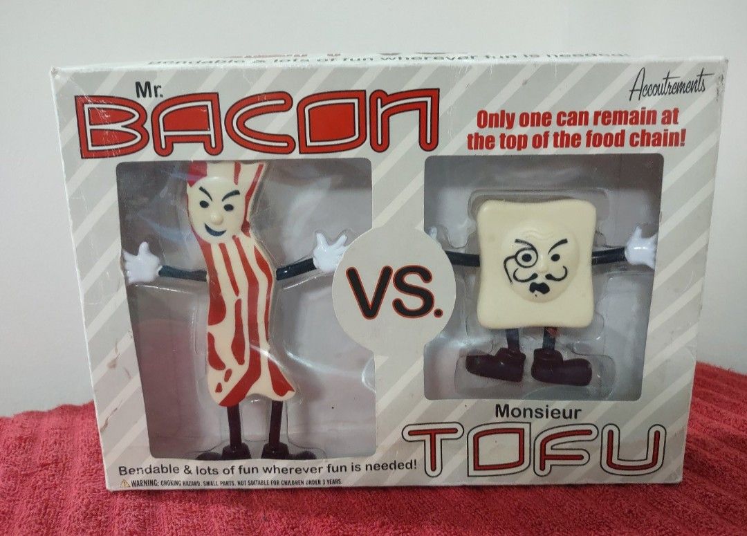 Accoutrements Mr. Bacon Vs. Monsieur Tofu Bendable Action Figure Set New in Box