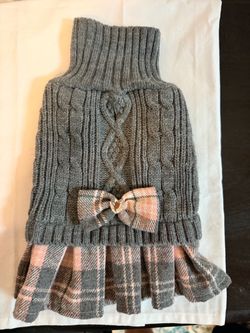 SMALL Cable knit dog sweater dress
