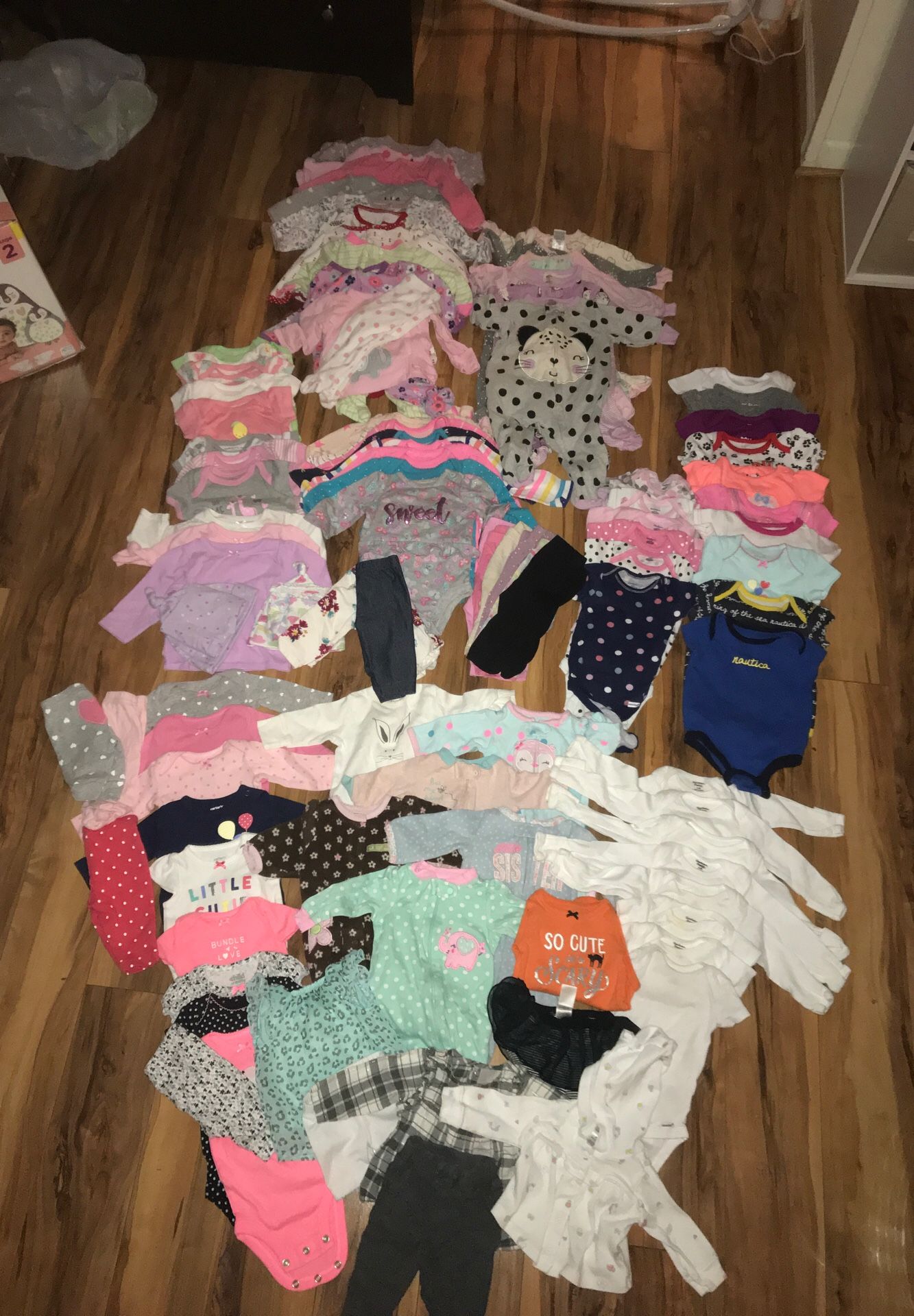 Huge Lot of Over 100 Items Baby Girl Newborn and 0-3 Month Clothes