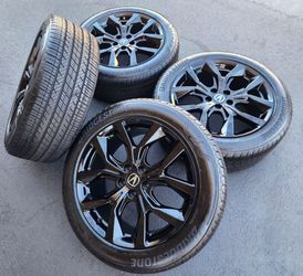 20 Acura MDX New Gloss Black OEM Wheels and Tires