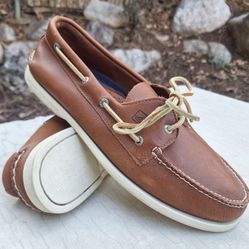 Nice Men's Sperry Brown Leather Authentic Boat Shoes Size US 11.5 W (Wide) 