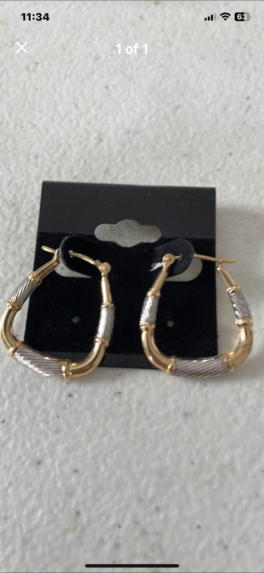 14 Kt Gold Earrings Pierced Earrings