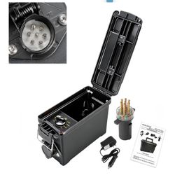 9102 Trailer Light Tester Box with 7-Way Round Pin (SAE J560) Fit for Commercial Tractor Trailers | with 7865L 7-Way Round Pin Circuit Tester and Char