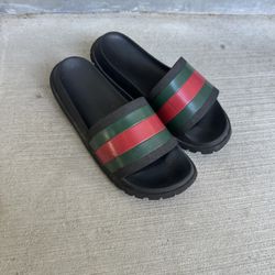 Gucci Web Men's Rubber Slide Sandal - Black Rubber, US 10 Gucci 9. Lug Sole