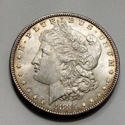 1885 Uncirculated Silver Morgan Dollar Coin