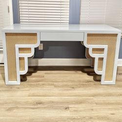 TOV Susie Rattan Light Blue  Desk 