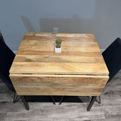 West Elm Extendable Table And Two Chairs